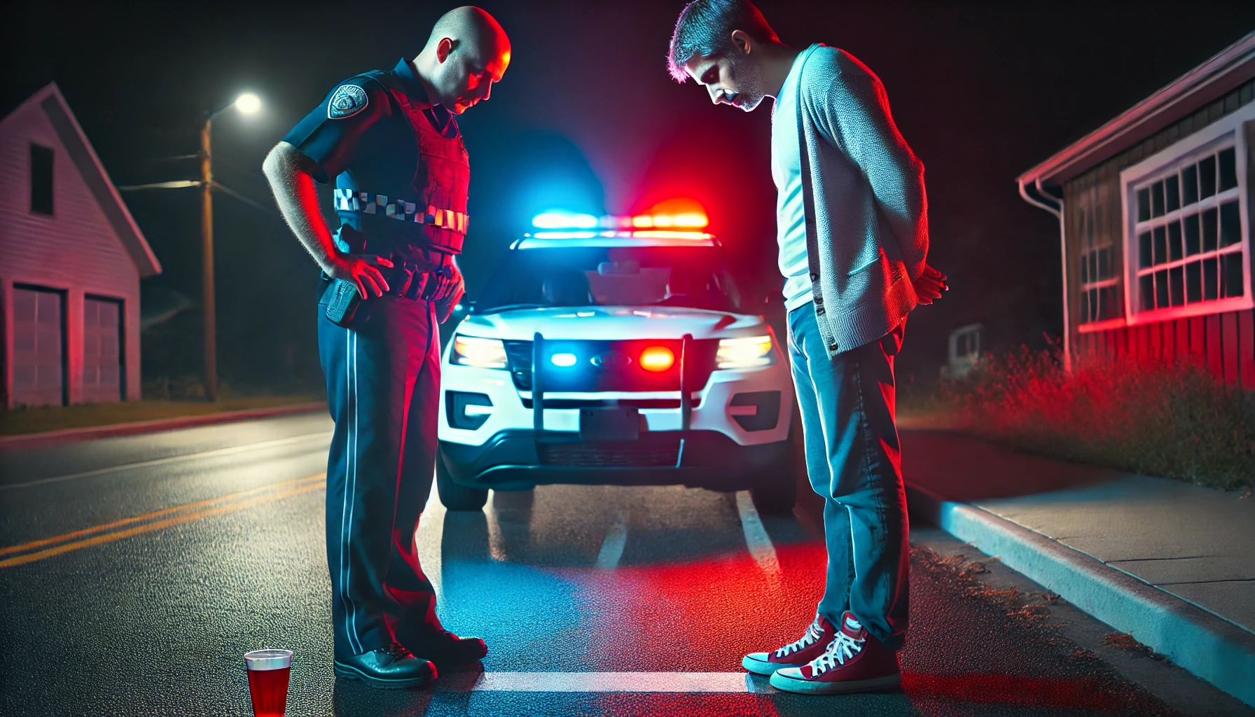Police approaching for breathalyzer Test
